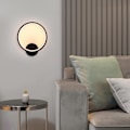 Miniatyrbillede 2 af 5: Væglampe indendørs LED 13W vægbelysning rund vægspot varm hvid til soveværelse stue hall trappe AC 230V sort