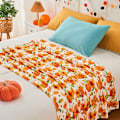 Miniatyrbild 2 av 5: Höstfilt, Pumpablad Höstpläd Filt för Soffa Säng, Orange Rutig Filt för Hösten, (50”x60”)
