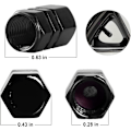 Miniatyrbillede 2 af 5: Bildæk Ventilhætter, 12 stk. Lufthætter, Universal til Biler, SUV'er, Cykler, Lastbiler og Motorcykler black