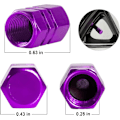 Miniatyrbillede 2 af 3: Bildæk Ventilhætter, 12 stk. Lufthætter, Universal til Biler, SUV'er, Cykler, Lastbiler og Motorcykler purple