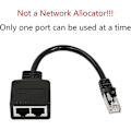 Miniatyrbillede 3 af 5: Netværksadapter Rj45 1 Til 2, Rj45 A Han-hun Dual Adapter (15cm) Den Bruges Til At Skifte Netværket Mellem To Porte Uafhængigt, Og De To Porte
