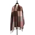 Miniatyrbillede 2 af 2: Halstørklæder til Kvinder Vinter Tørklæder Tartan Wraps Lang Spinding Kvast Sjal Stola Damer Varmt Halstørklæde Red&Grey