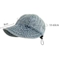 Miniatyrbild 3 av 3: Denim Solhatt för Dam, Lättvikts Fiskarhatt för Vår och Sommar, Designad för att Få Ansiktet att Se Mindre Ut och Ge Solskydd