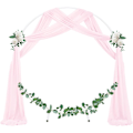 Miniatyrbild 2 av 4: Bröllopsbåge Draperingstyg 1 Panel 74 cm x 5,8 m Ljusrosa Skir Chiffong Gardin Draperingar 5,5 meter för Bröllopsceremoni
