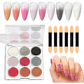 Miniatyrbild 1 av 5: Nagelpulverset, Gradient Nagelpulver, Flerfärgade Nagelkonstpulver, 9 Färger Set Krom Nagelglitter, DIY Glansig Magiskt Spegel Finish Gradient Nagel color 3