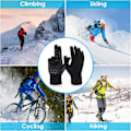 Miniatyrbild 3 av 5: Vintervarma Handskar, Lätta Pekskärmstermiska Handskar Vinter Halksäkra Grepphandskar, Mjuk Stickad Foder, Elastisk Stickad Stretchmaterial blck