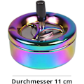 Miniatyrbillede 5 af 5: Roterende askebæger, askebæger i regnbuedesign, farverigt skær, 11 cm diameter
