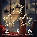Miniatyrbillede 5 af 5: LED Stjerne Lys Vindue Jul, 1 stk 62 LED Lys Dekoration Juleguirlande 8 Lysindstillinger LED Vindueslys