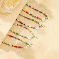 Miniatyrbillede 4 af 5: Farverige halskæder med perler og initialer til piger, Valentinsdagsgaver - Søde choker-halskæder med initialer, smykker til piger, trendy fødselsdagsgaver M