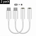 Miniatyrbilde 2 av 5: 2 stk. Type C USB-C Hann til 3,5 mm Hunn Hodetelefonkontakt Aux Lydadapterkabler JIKAIX