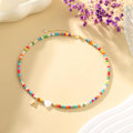 Miniatyrbilde 5 av 5: Fargerike Perlekjede med Initialer for Jenter Valentinsdagsgaver - Søtt Choker Initialkjede Smykker for Jenter Gaver Trendy Bursdagsgaver M