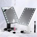 Miniatyrbilde 5 av 5: Sminkespeil med Lys, 22 LED-lys, Justerbar Dimming, Berøringssensor, Dobbel Strømforsyning, 180° Rotasjon