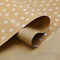 Miniatyrbild 3 av 5: 1 Rulle Födelsedagsinslagningspapper, 43cm x 15M Kraftpapper Tryckt med Vita Prickar Återvinningsbart Presentpapper