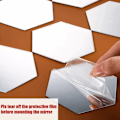 Miniatyrbild 2 av 3: 36 st Hexagon Spegelplattor i Akryl, Självhäftande Flexibla Spegelplattor DIY Konst Spegel för Vardagsrum Sovrum Badrum