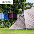 Miniatyrbillede 5 af 5: Tørresnor, Tøjsnorstrammer til Udendørs Rejser Ferie Camping med 12 Clips Bøjler Stativ 180-340cm Justerbar
