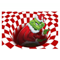 Miniatyrbillede 5 af 5: The Grinch Julemåtte Tæppe Skridsikker 3D Illusion Velkommen Dørmåtte Jule Hjemmeindretning Gave