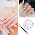 Miniatyrbild 2 av 5: Pärl Chrome Nagelpulver Nagellackspulver Transparent Is Aurora Vit Chrome Nagelpulver, Högglansig Spegeleffekt Pigment Glitter