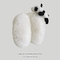 Miniatyrbild 3 av 5: Mjuka och varma panda-plysch öronvärmare för vinteraktiviteter utomhus håller dig varm i kallt väder Halloween vinterhuvudbonader för kvinnor white
