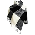 Miniatyrbillede 1 af 4: Halstørklæder til Kvinder Vinter Tørklæder Tartan Wraps Lang Spinding Kvast Sjal Stola Damer Varmt Halstørklæde Black&white