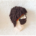 Miniatyrbilde 3 av 5: Morsomme Parykkhatter Høy Elastisitet Hold Varm Strikket Beanie Lue Med Dreadlocks For Jul Halloween brown