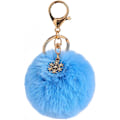 Miniatyrbillede 1 af 5: Pom Pom Nøglering Kunstig Pelsbold Nøglering Fluffy Tilbehør Bil Taske Charm Sort01