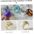 Miniatyrbillede 5 af 5: 9 Stykker Stabelbare Resin Ringe Bred Tyk Kuppel Retro Chunky Ringe Tyk Kuppel Elegant Flerfarvet Akryl Resin Ring