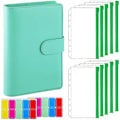 Miniatyrbild 1 av 5: A6 PU-läder budgetpärm - 6-ring pärm för budgetplanerare (grön) Green