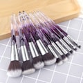 Pikkukuva 4 / 5: Ammattimainen meikkisiveltimet 10 kpl, pehmeät harjakset, meikkisiveltimet, eyeliner, kulmakarvat, huulet, konttuuri, sekoitussiveltimet Purple