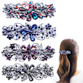 Miniatyrbilde 1 av 5: 4 stk Hårspenner for Kvinner Damer, Blomst Krystall Rhinestones Hårspenner Perle Vår Hårklemme Tilbehør Kvinner Mote Hestehale