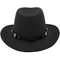 Miniatyrbild 4 av 4: Formbar Western Cowboyhatt för Män Kvinnor Filt Fedora Keps Outback Cowgirl Jazz Hattar med Bältespänne style 1