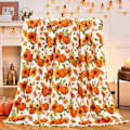 Miniatyrbild 1 av 5: Höstfilt, Pumpablad Höstpläd Filt för Soffa Säng, Orange Rutig Filt för Hösten, (50”x60”)