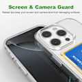 Miniatyrbild 4 av 5: Klar svart kortfodral för iPhone 16 Pro - Hybrid tunt passform transparent plånboksfodral med kortfack, TPU + PC, anti-gulnande, 6,3\" 2024 Clear black iPhone16 pro