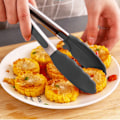 Miniatyrbilde 1 av 4: Kjøkkentang for matlaging | 9 & 12 tommer Tang Kjøkken Silikontupp | Silikon Non-Stick Tang for Airfryer | Svart 2 stk