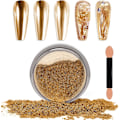 Miniatyrbild 1 av 5: Krom Nagelpulver Spegeleffekt Metalliskt Damm Holografiskt Glitter Glaserad Manikyr Dekoration Reflekterande Pigment för DIY Guld