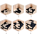 Miniatyrbild 4 av 5: Trä Brain Teaser Pussel Kub Påskkorg Fyllning Träpussel T-Format Jigsaw Logik Pussel Pedagogisk Leksak för Barn och Vuxna T-shaped