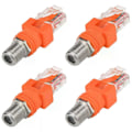 Miniatyrbillede 1 af 5: Koaksial til Ethernet Adapter 4-pak Koaksial RF F Hun til RJ45 Han Konverter til Linjetester