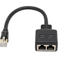 Pikkukuva 1 / 5: Rj45 Ethernet -sovitinkaapeli 1–2 portin jakaja Erinomainen yhteys Nopea DSL-kaapelimodeemi Ethernet-portit ilman reititintä Kullattu ydin Kestävä