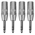 Miniatyrbilde 1 av 2: 4 stk. XLR til 1/4 tomme adapter 1/4 til XLR kobling hann XLR til hann TRS konverter
