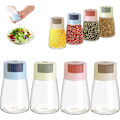 Miniatyrbilde 5 av 5: Sett med 4 krydderflasker, krydderkrukker kvantitativ krydderhylle, krydderoppbevaringsbeholder 180 ml krydderflasker, for kjøkken, salt, sort pepper, krydder
