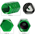 Miniatyrbillede 2 af 4: Bildæk Ventilhætter, 12 stk. Lufthætter, Universal til Biler, SUV'er, Cykler, Lastbiler og Motorcykler green