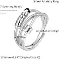 Miniatyrbild 2 av 4: 925 Sterling Silver Ångest Ring - Retro Spinner Ring För Ångest Stress Relief