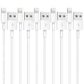 5-pakning (2 meter) iPhone-laderkabel Lang Lightning-kabel Hurtiglading Høyhastighets Dataoverføring USB-kabel