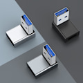 Miniatyrbild 4 av 5: 90 Graders USB till USB C Adapter USB3.0 Hane till Typ-C Hona Konverter Laddningsadapter Stödjer Dataöverföring & Laddning Grey right