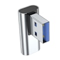 Miniatyrbild 2 av 5: 90 Graders USB till USB C Adapter USB3.0 Hane till Typ-C Hona Konverter Laddningsadapter Stödjer Dataöverföring & Laddning Silver right