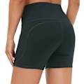 Miniatyrbild 5 av 5: Träningsshorts för damer med hög midja, andningsbara Dolphin Split, elastiska lounge yogashorts mörkgrå M