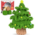 Miniatyrbild 1 av 5: Julkroksats för Nybörjare Julgran Komplett Nybörjarkit DIY-Set med Virknål, Garn, Instruktioner, Videohandledning