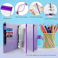 Miniatyrbillede 4 af 5: A6 PU Læder Budget Binder - 6 Rings Omslag til Budgetplanlægger (sort) Blue