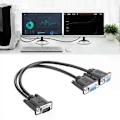 Miniatyrbilde 2 av 5: VGA Splitterkabel 1 Datamaskin til Dobbel 2 Skjerm Adapter Y Splitter Hann til Hunn VGA Ledning for Laptop Stasjonær PC