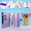 Miniatyrbild 4 av 5: A6 PU Läder Budgetpärm - 6 Ringpärm för Budgetplanerare (lila) Purple