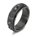 Miniatyrbillede 1 af 5: No 9 Sort Spinner Ring til Mænd Kvinder Cool Evil Eye Ringe Rustfrit Stål Fidget Ring Stress Relief Ring